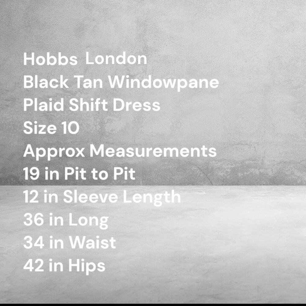 Hobbs London Mari Plaid Panel Shift Dress Black Camel‎ Size 10 Career Tailored - Picture 3 of 13